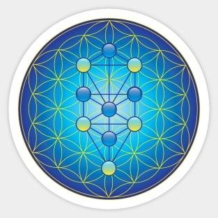 Tree of Life on Flower of Life Sticker